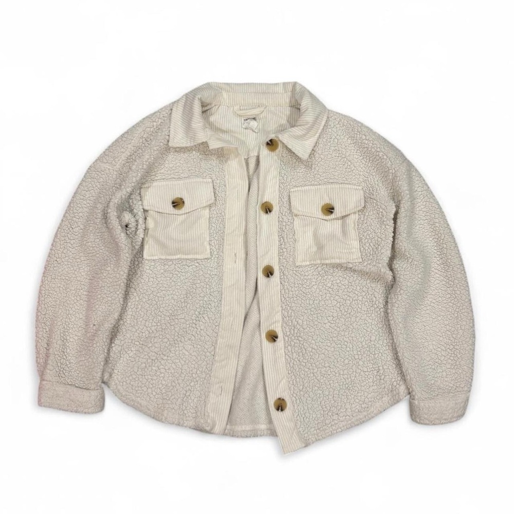 Hippie Rose sherpa curly fleece corduroy shacket